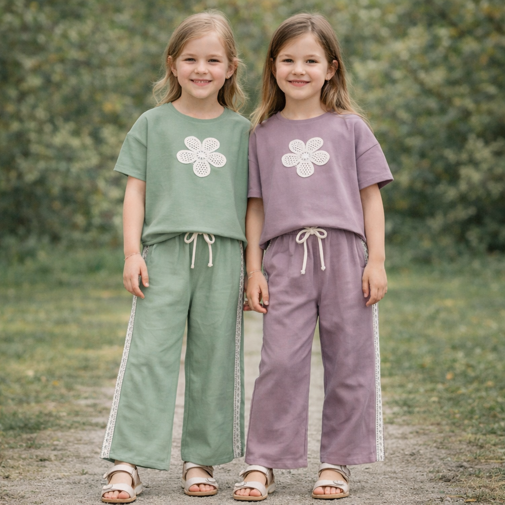 Girls’ Floral Cotton Summer Set / 4–10Y
