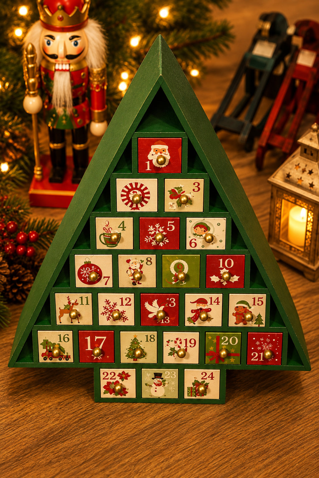 Christmas Wooden Tree Advent Calendar