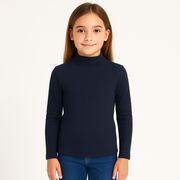 Kids’ Dark Blue School Turtleneck | 4–13Y