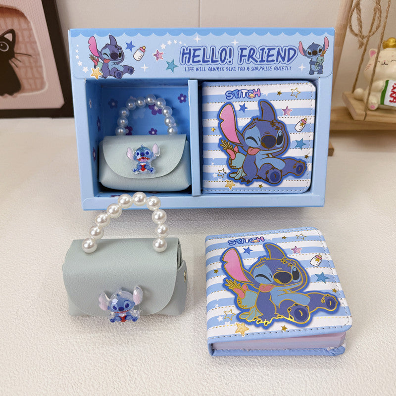 Girls Gift Set – Mini Pearl Handbag & Notebook | Stitch-Hello Kitty | 5+