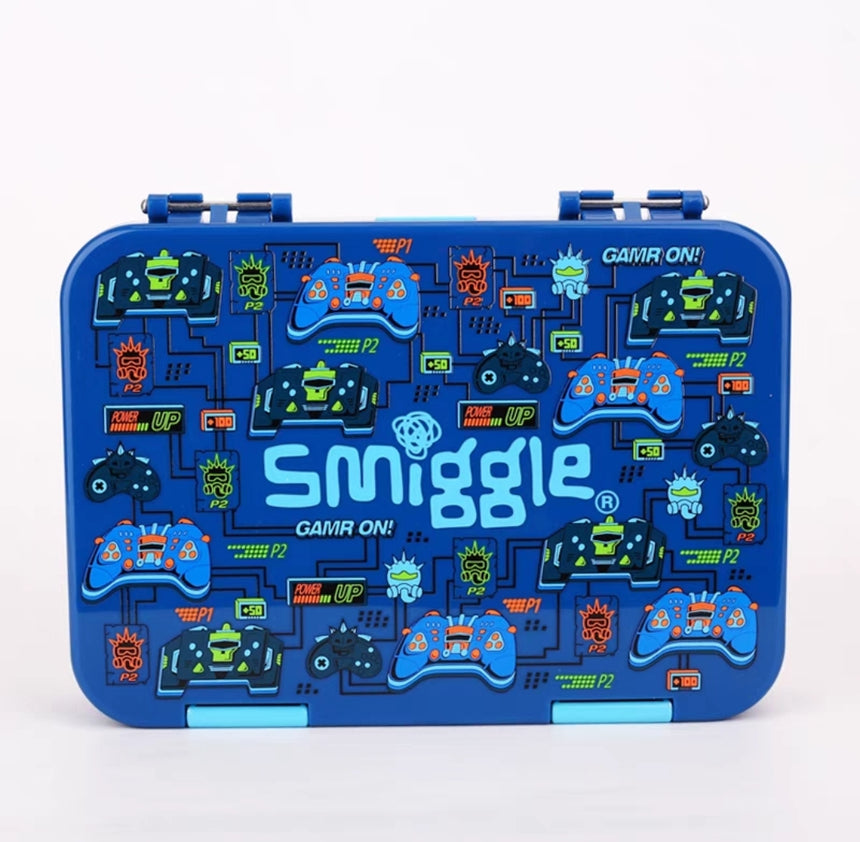 Smiggle Lunch Box - Blue Game | 21x15x4.5