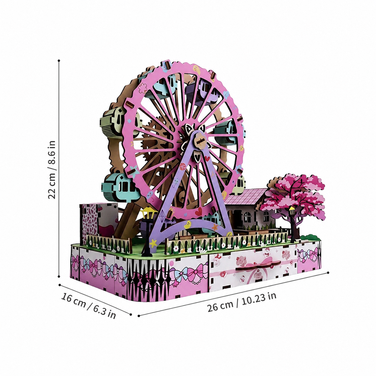 DIY Wooden Ferris Wheel Music Box 3D Puzzle 14+