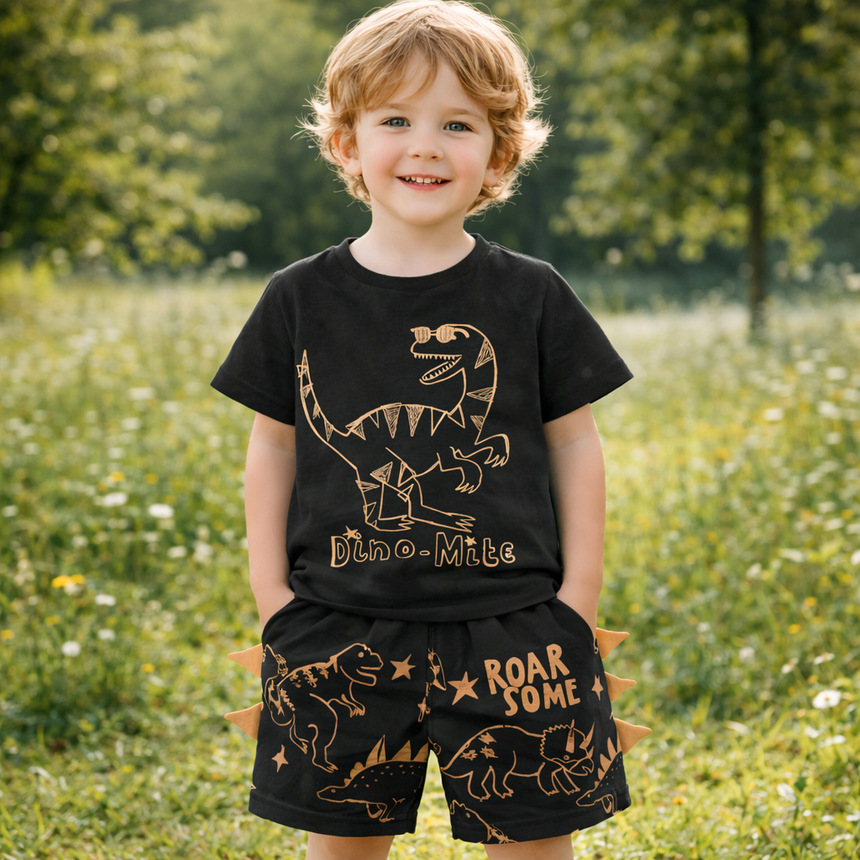 Boys’ Cotton Dinosaur Summer Set / 6–7Y