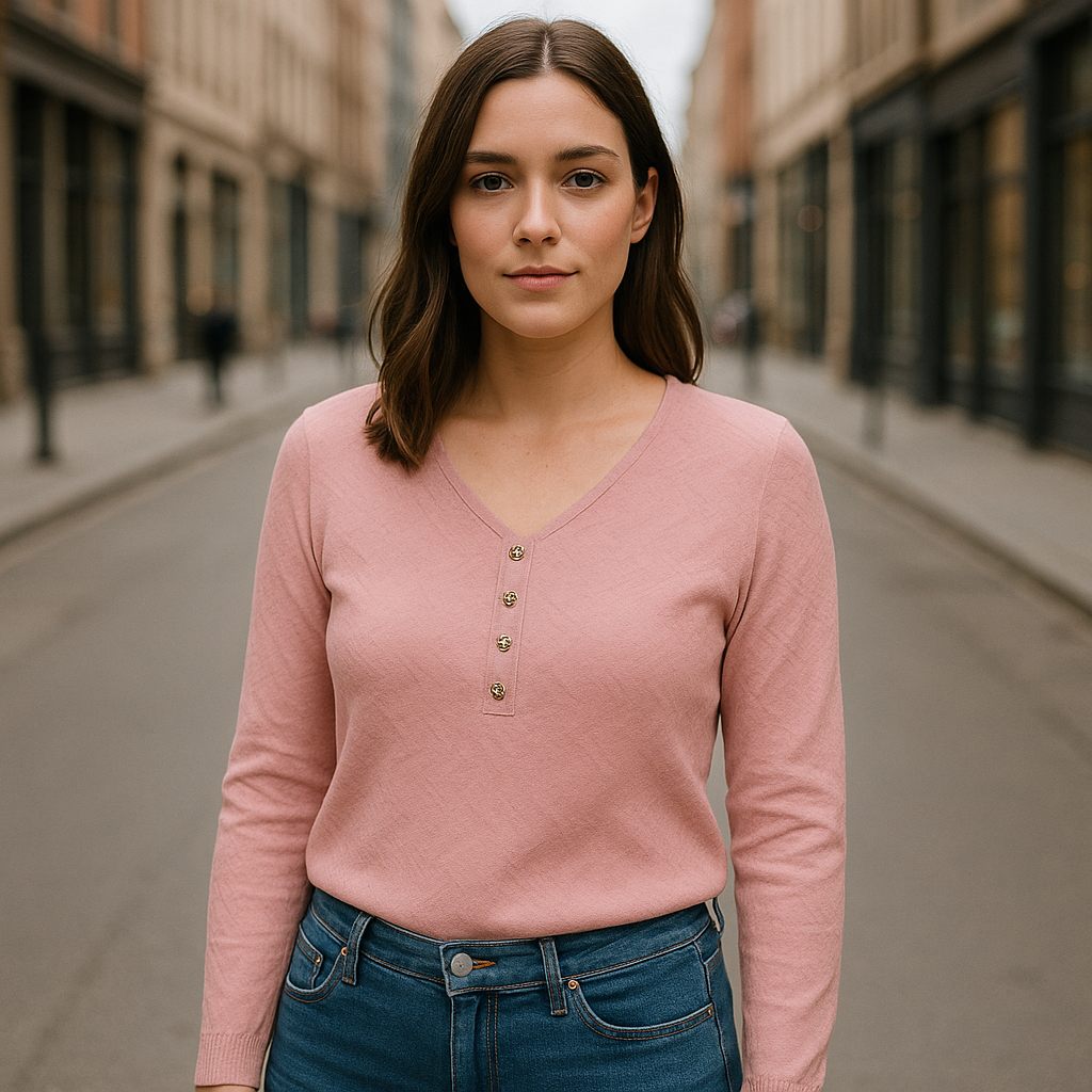 Women's Pink Long-Sleeve Top | One Size