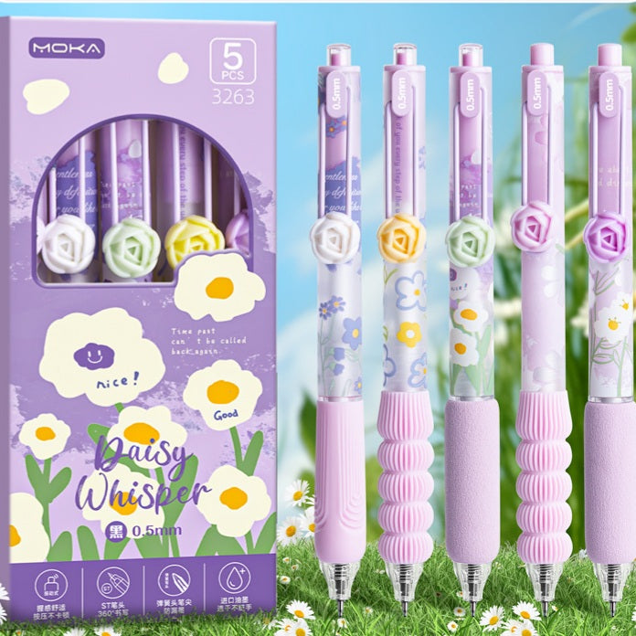 Jouka Joue Flower Press Pen Pack of 5 0.5 mm