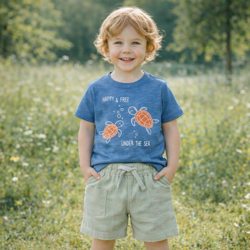 Boys’ Turtle Cotton Outfit Set / 3–6M