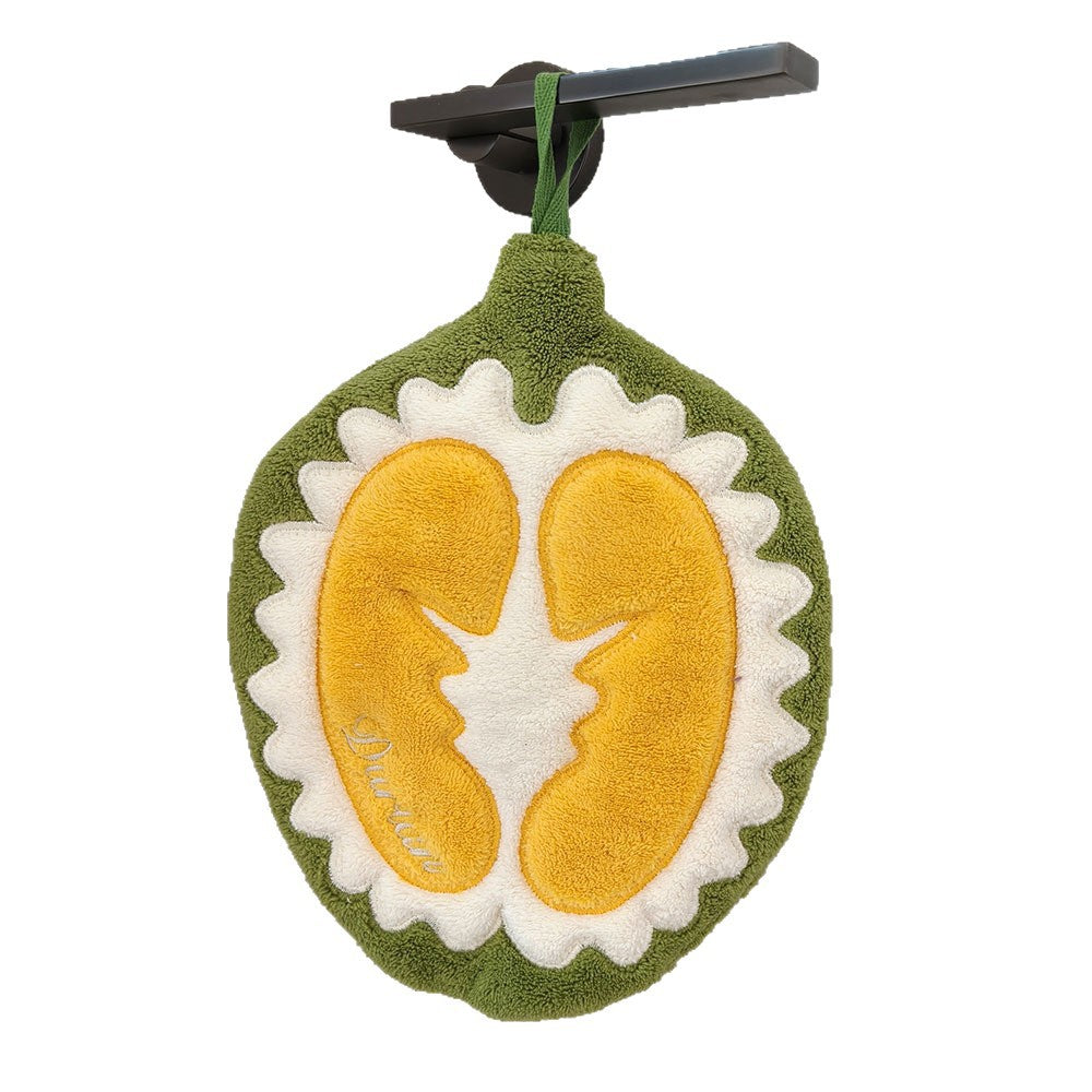 Cute Fruit Chenille Microfiber Hanging Hand Towel – 25 × 19 cm