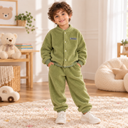 Boys’ Cozy Fleece Pajama Set with Snap Jacket | 1–8Y