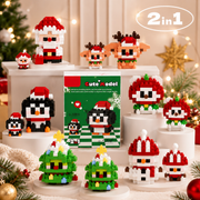 2-in-1 Christmas Mini Building Block Figures – 6 Festive Designs