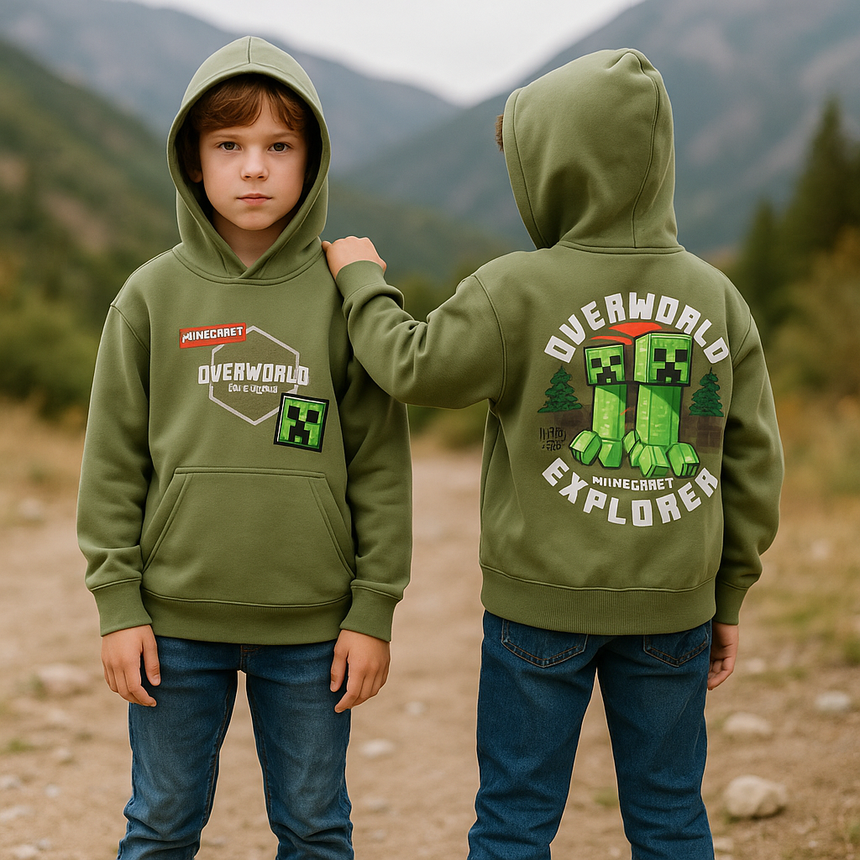 Minecraft Fleece Hoodie 6-16Y