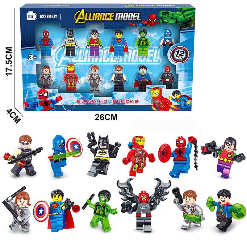 Alliance Model Super Heroes Building Blocks 12 Pcs With Accessories