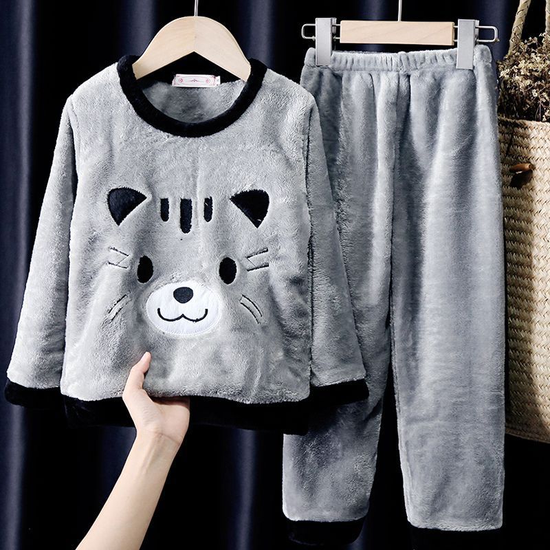 Kids’ Warm Cat Pajama Set | 3–4Y
