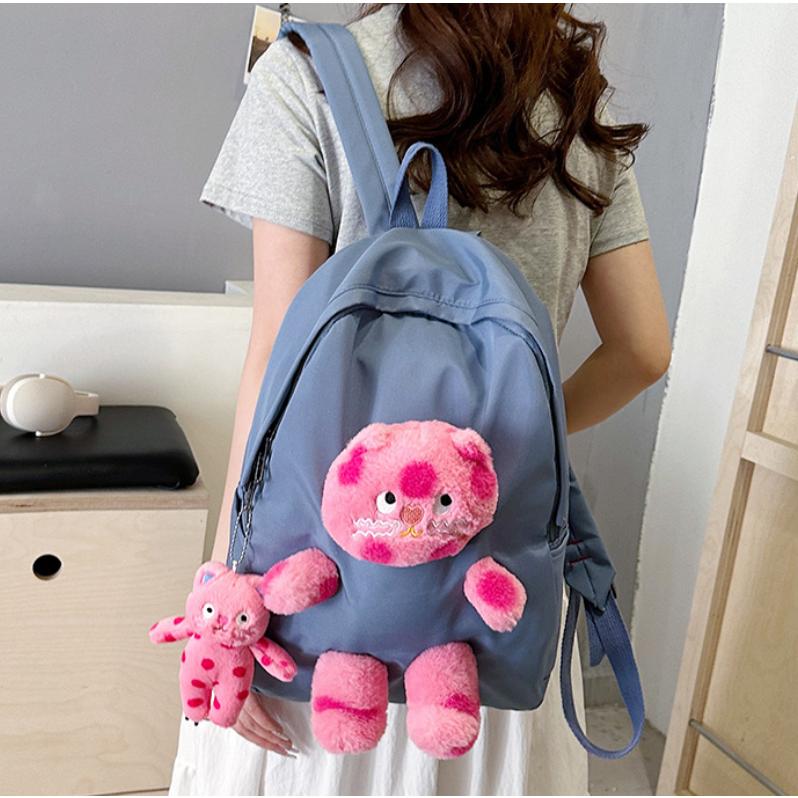 School Backpack Cute Cat Design With Keychain 38cm