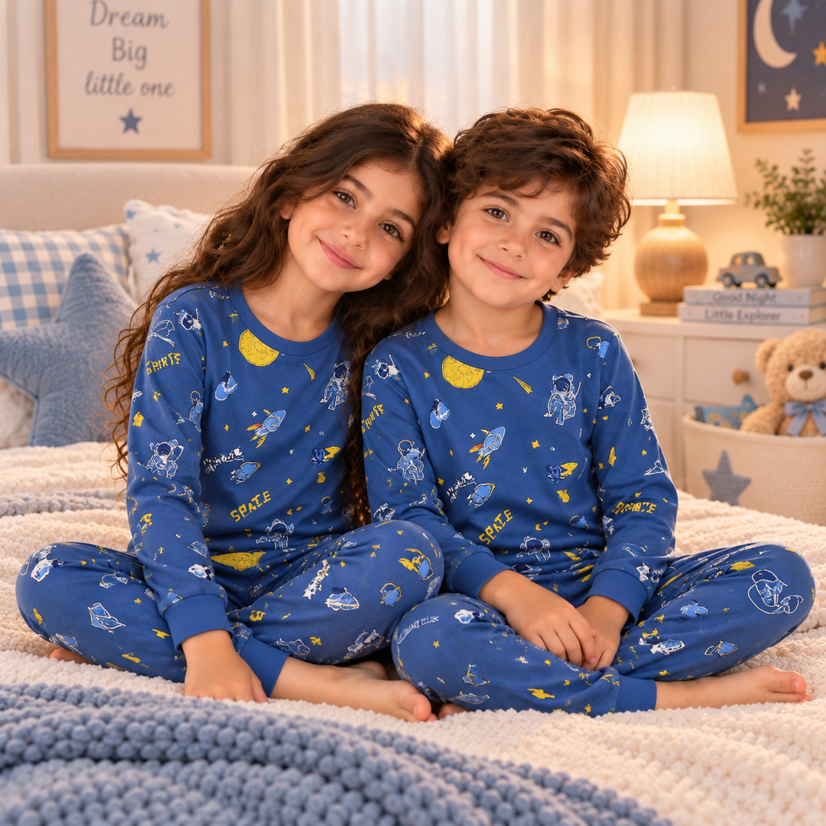 Kids’ 100% Cotton Space Pajama Set | 8–14Y