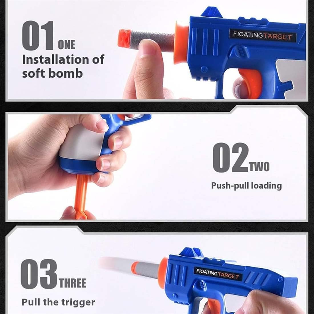 Glow-in-the-Dark Floating Target Shooting Game 2 Blasters 10 Balls