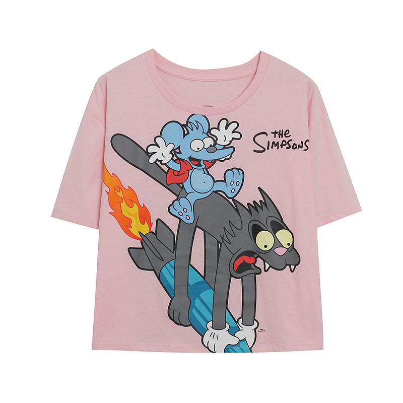 The Simpsons Crop T-Shirt Oversized Size M