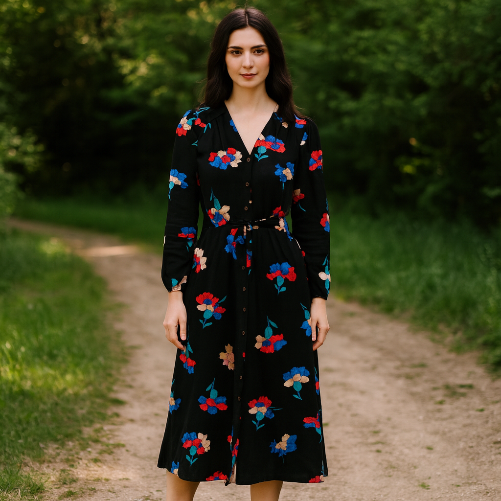 Atmosphere Long Sleeve Floral Dress Size S