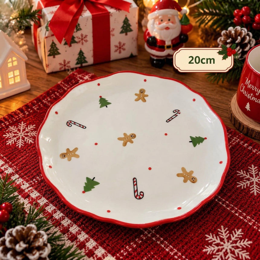 Christmas Ceramic Round Serving Plate 20cm