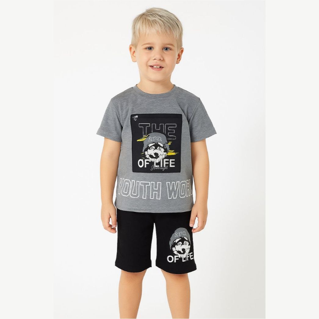 Boys’ Cotton Wolf Summer Set / 5–6Y