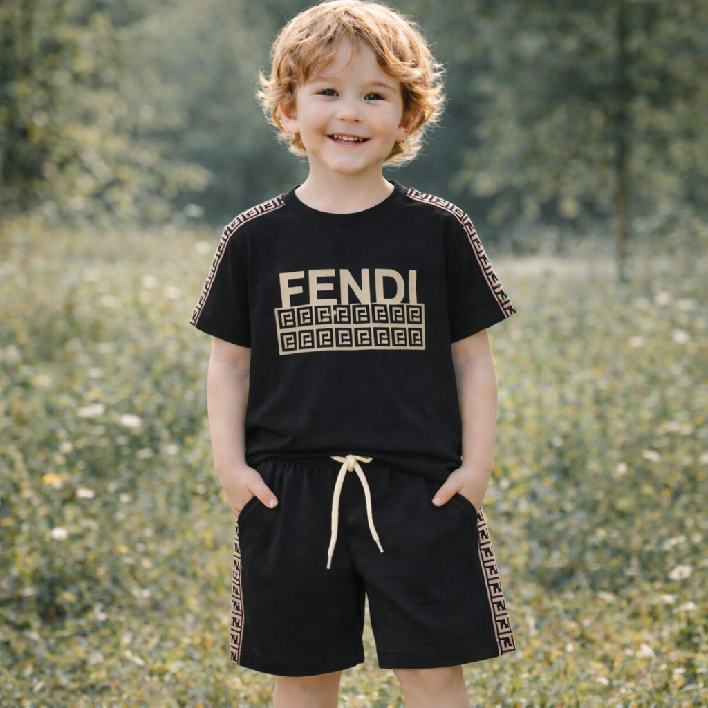 Boys’ Cotton Fendi Summer Set / 5–6Y
