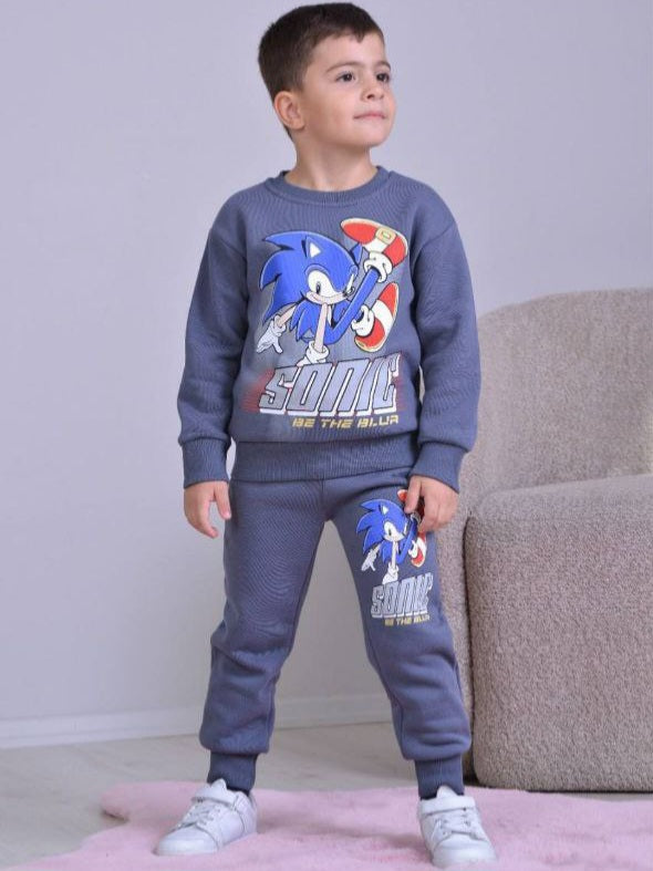 Kids’ Grey Sonic Fleece Outfit Set / 3–10Y