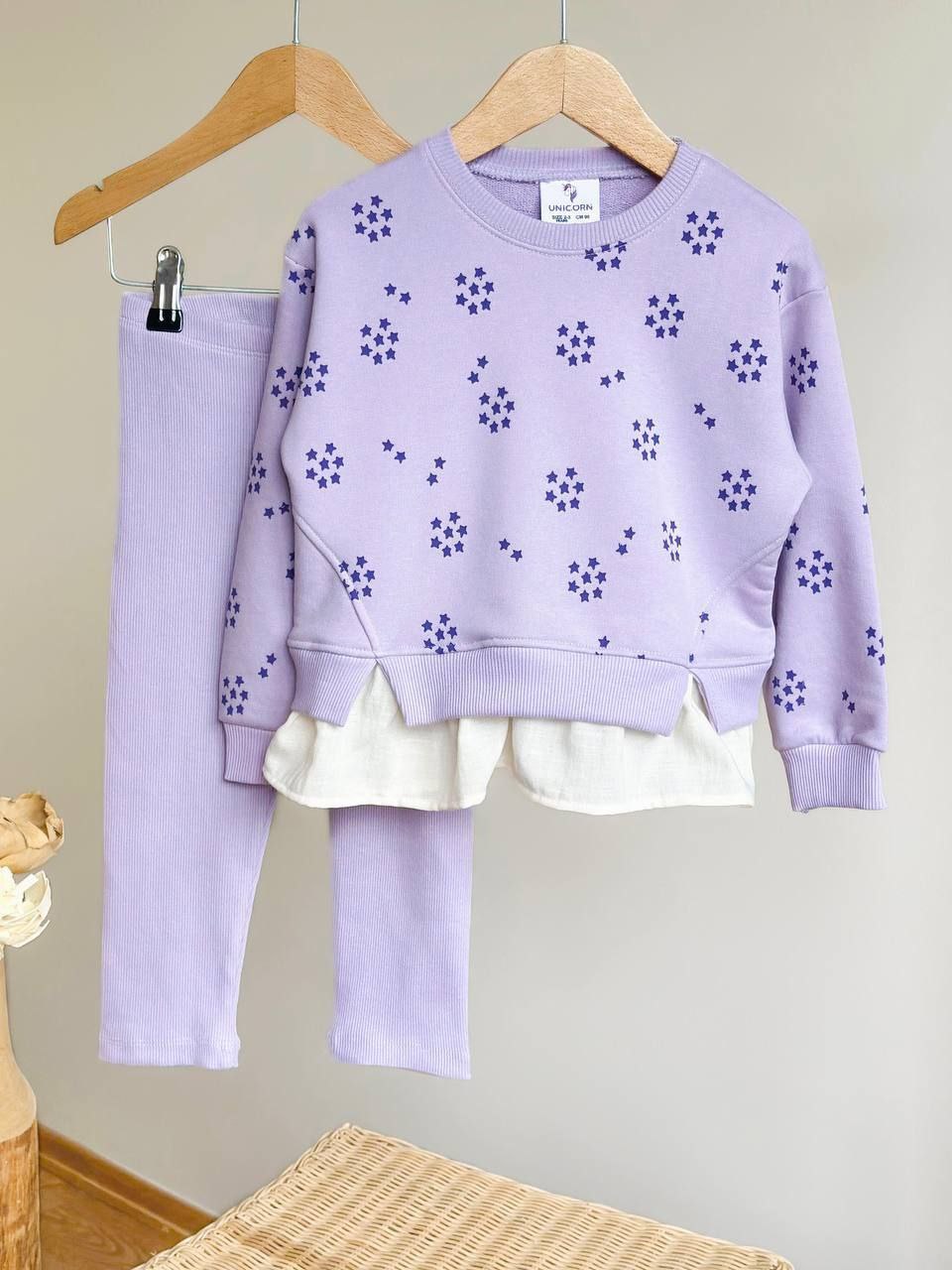 Kids’ Lilac Cotton Stars Outfit / 2–8Y