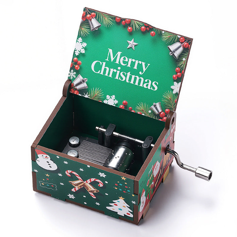 Christmas Hand-Crank Music Box 62 x 50 x 40 mm
