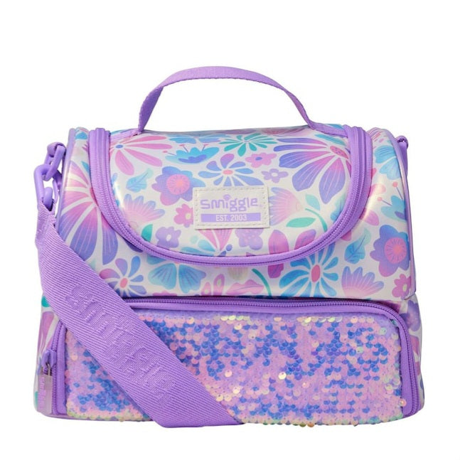 Smiggle Lunch Bag Bloom Flowers Shoulder Strap 25x16x15cm
