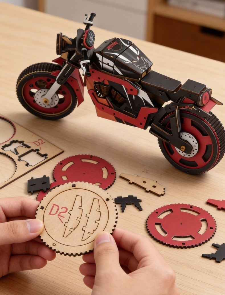 DIY Wooden Motorcycle 3D Puzzle | 14+