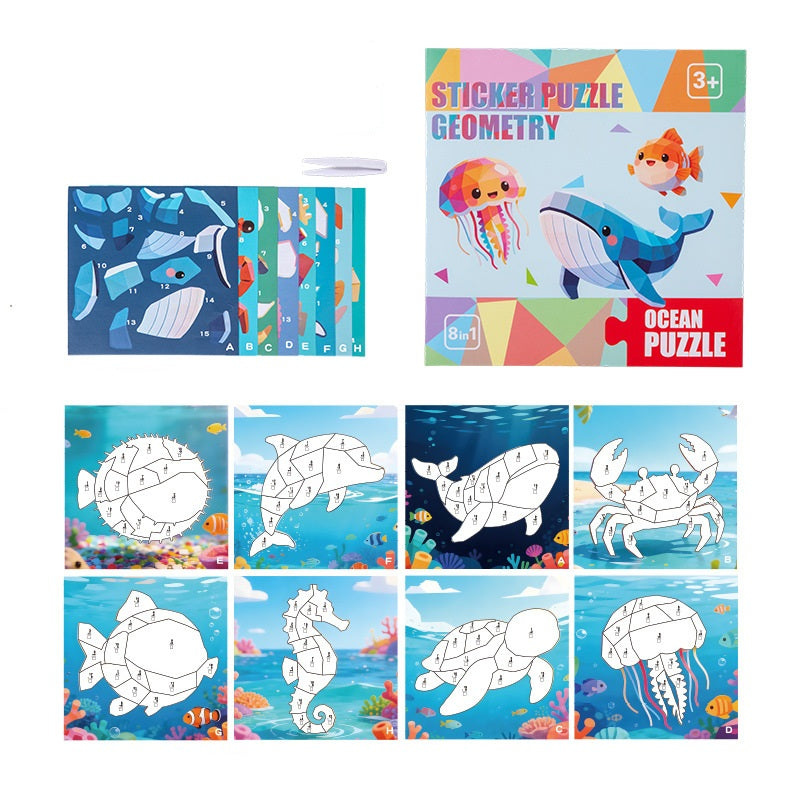Geometric Sticker Puzzle Set for Kids | 20×20cm | 3+