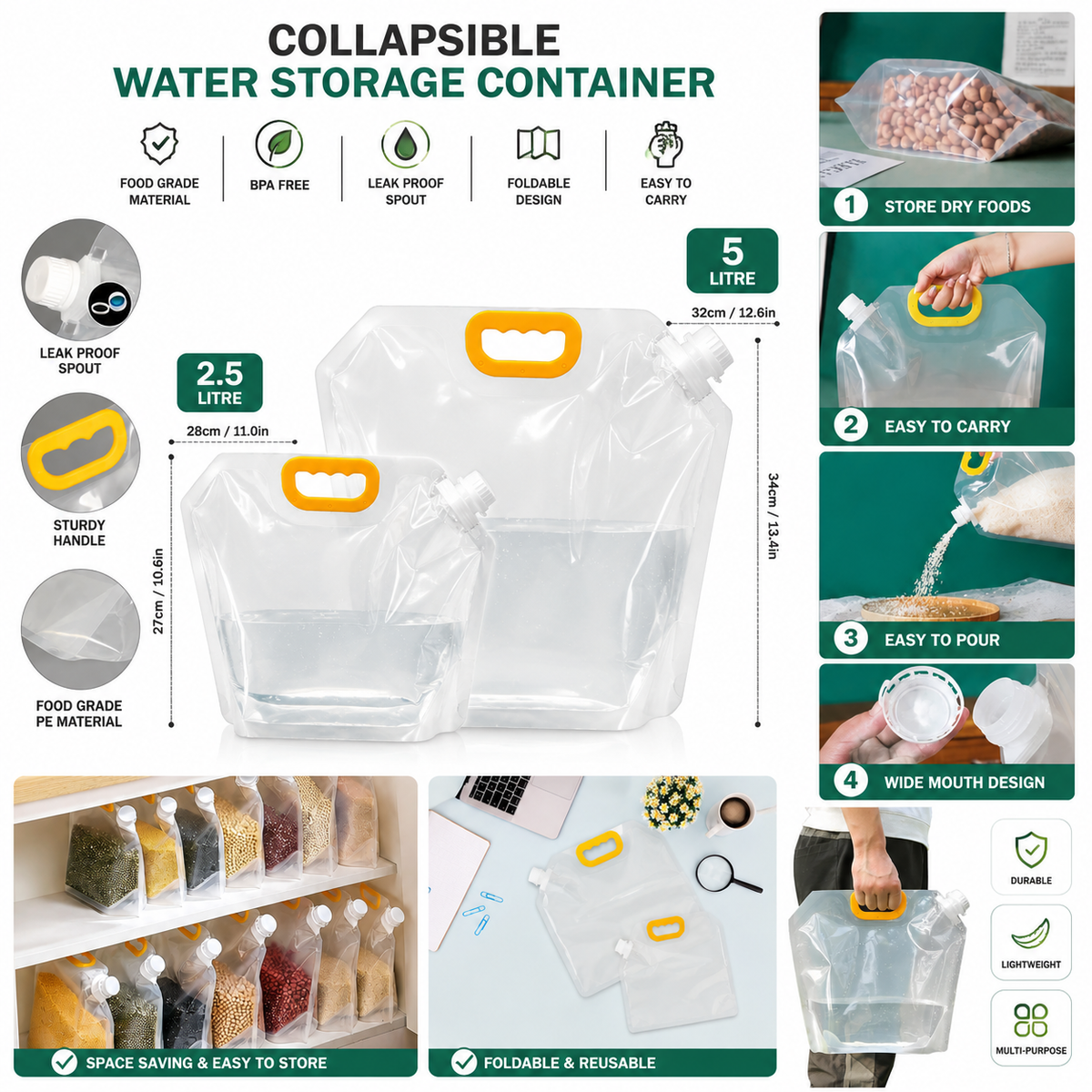 Stand-Up 2.5L / 5L Beverage Carry Pouch Bag