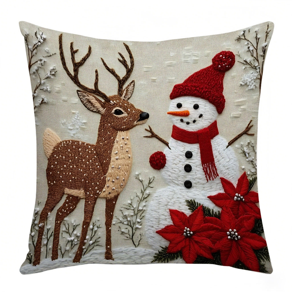 Red Christmas Decorative Cushion with Filling 45x45 cm