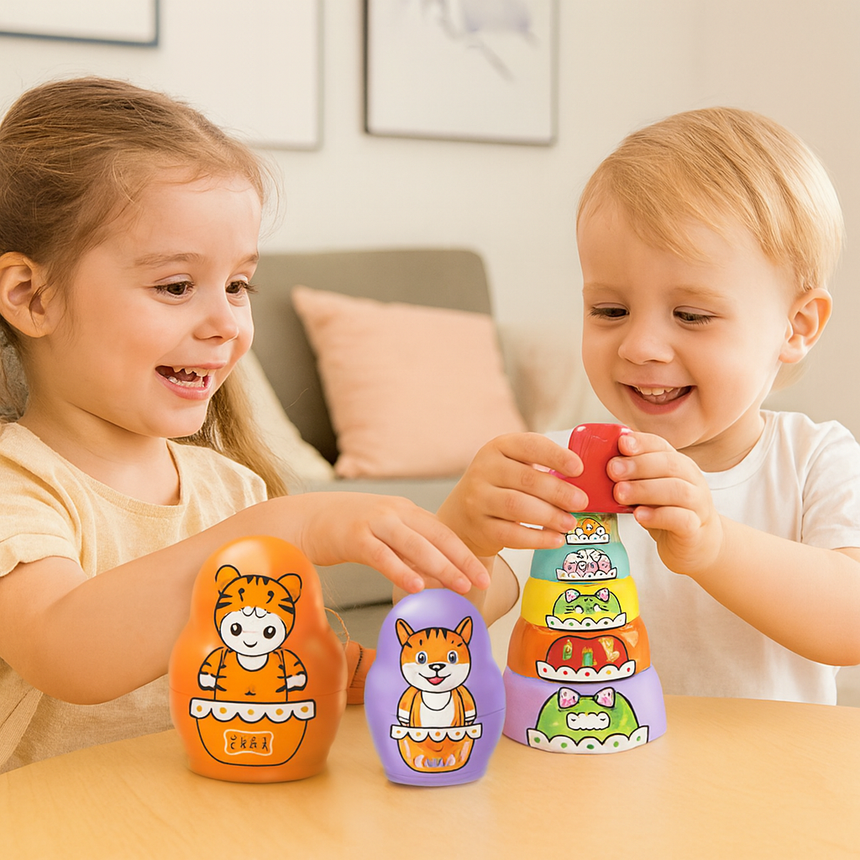 Jouka Joue Cartoon Doll Stacking Animals Toy