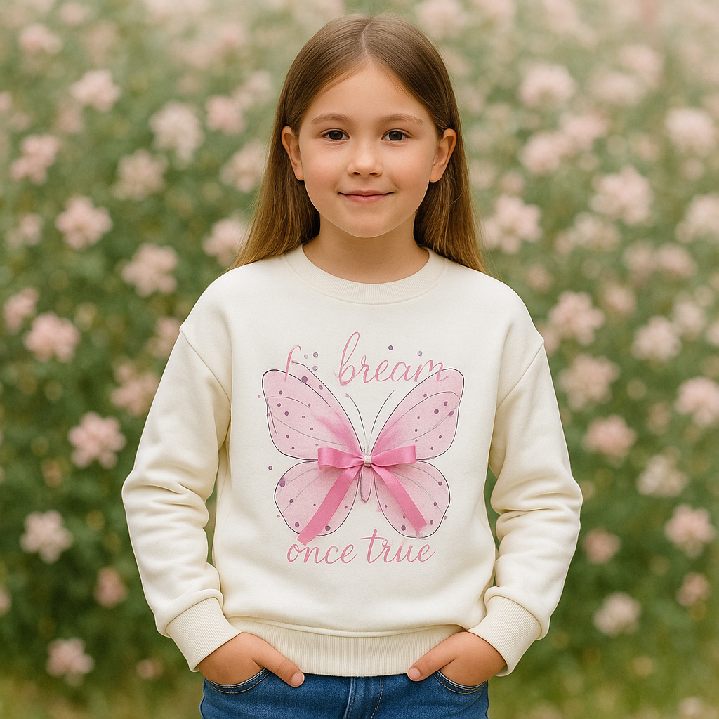 Girls’ Butterfly Fleece Top | 4–10Y