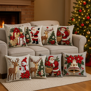 Red Christmas Decorative Cushion with Filling 45x45 cm