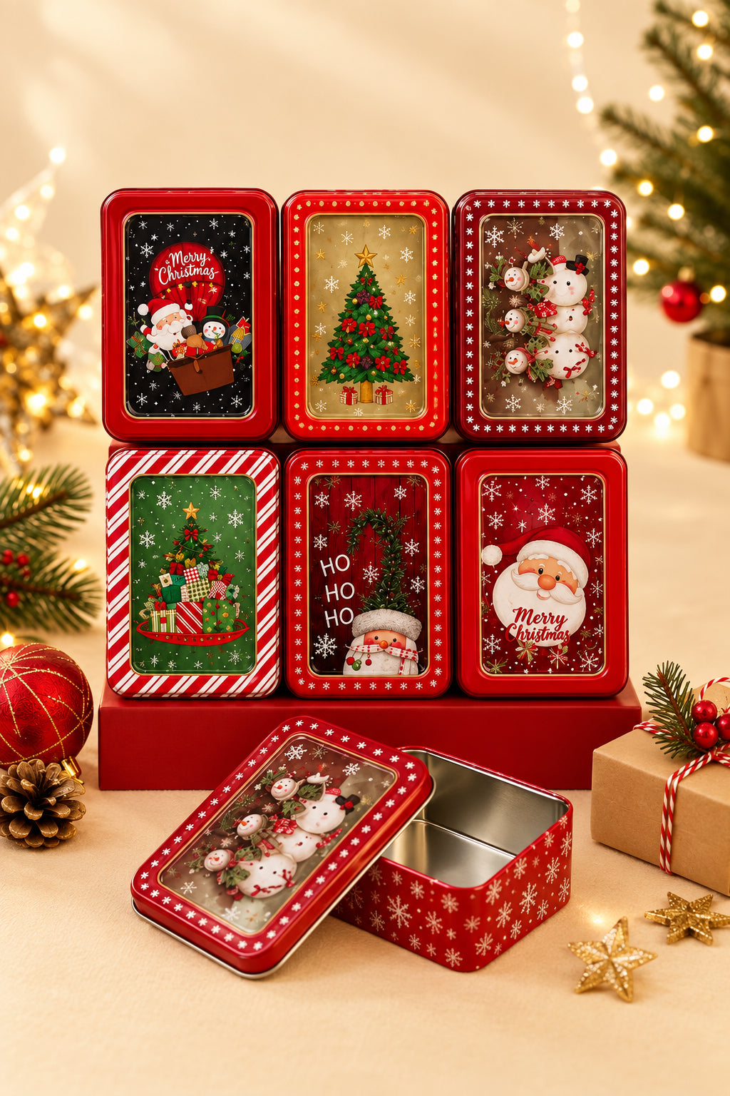 Christmas Rectangular Tin Box