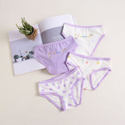Girls Cotton Panties (1pc)-Purple Flower | Size 2–8Y