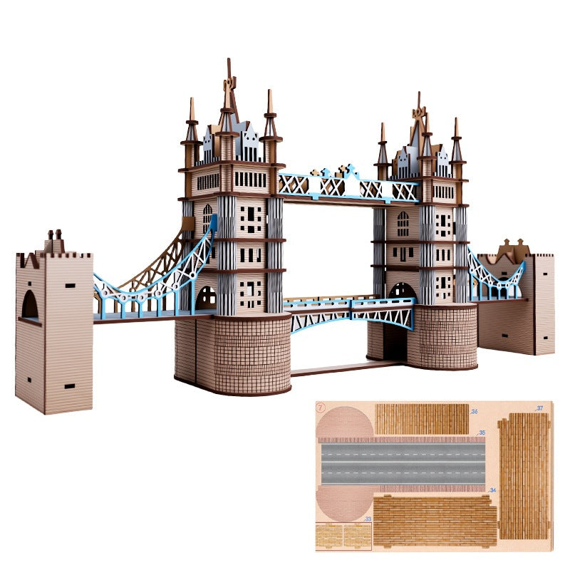 DIY Wooden Tower Bridge 3D Puzzle | 14+