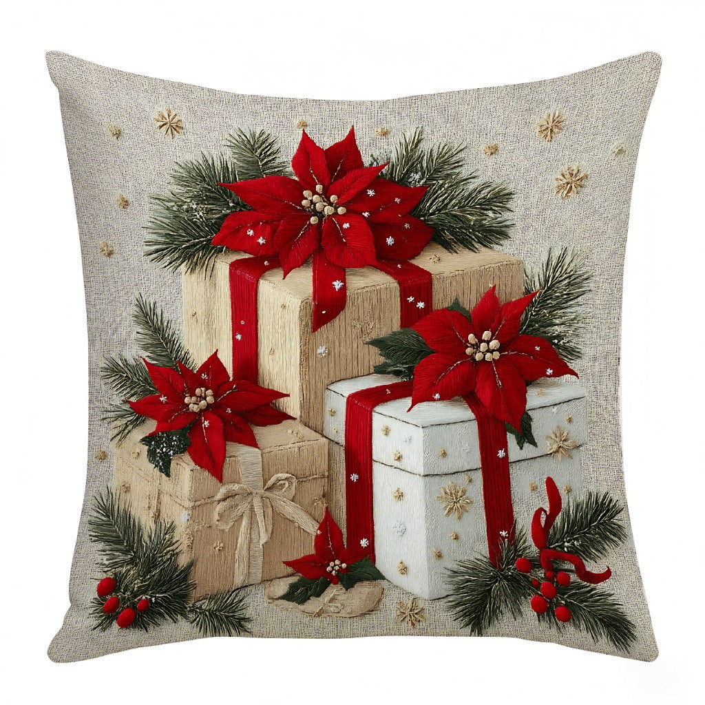 Red Christmas Decorative Cushion with Filling 45x45 cm