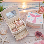 Mermaid Jewelry Box Organizer with Mirror & Drawer 12x15x9 cm