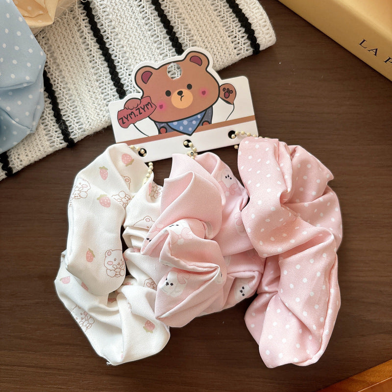 Pastel Bear Scrunchies Set - 3 Pcs