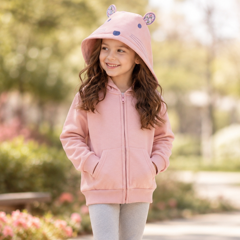 Kids’ Fleece Bunny Hoodie Jacket | 2–7Y