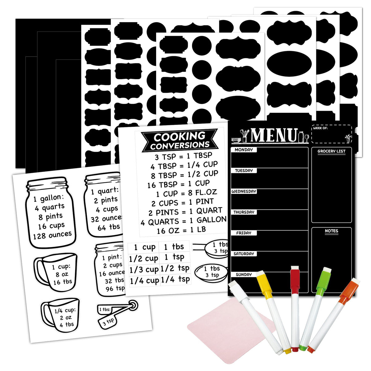 Black Kitchen Label Waterproof Handwriting Blackboard