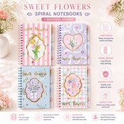 Sweet Flowers Spiral Tab Notebook A5