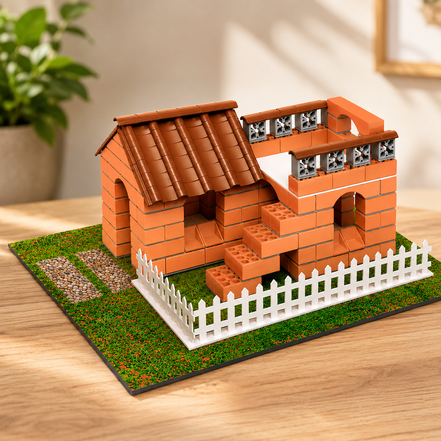 DIY Mini Brick Farm House Building Set - 200 Pcs - 6+