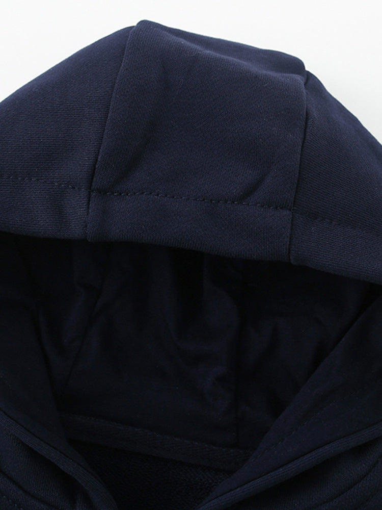 Boys’ Light Cotton Zip Hoodie – Navy | 3–10Y