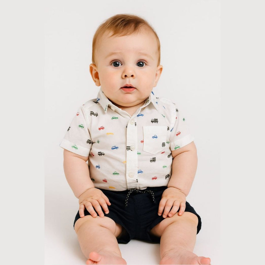 Boys’ Cotton Car Outfit / 6–9M