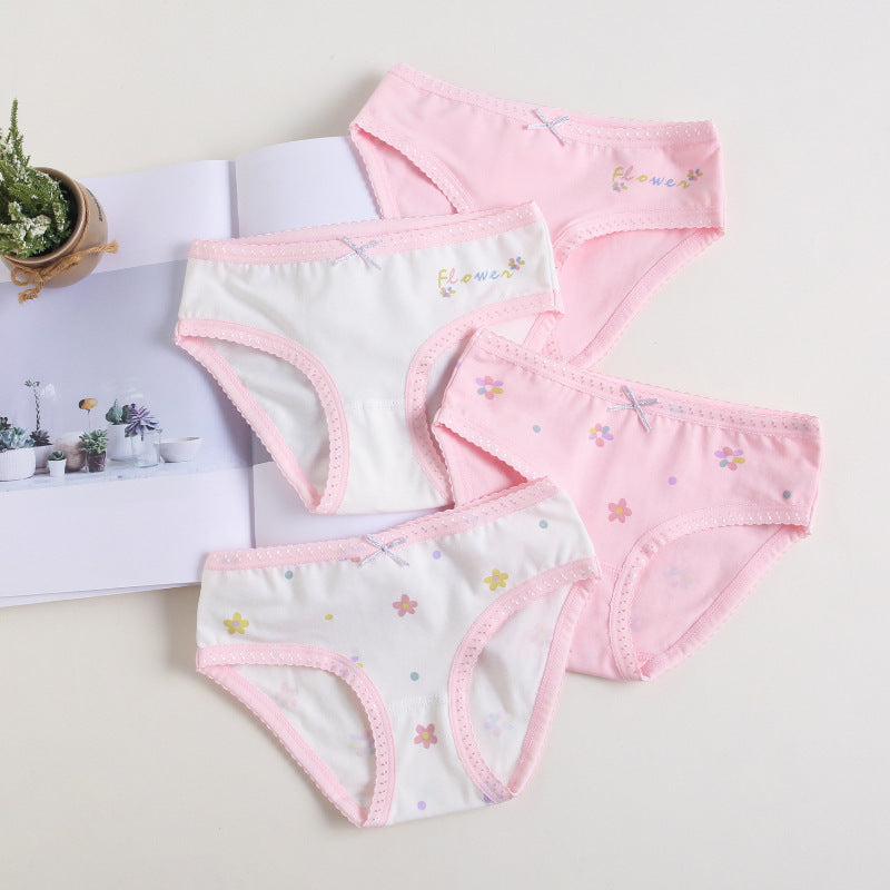 Girls Cotton Panties ( 1pc)-Pink Flower | Size 12Y