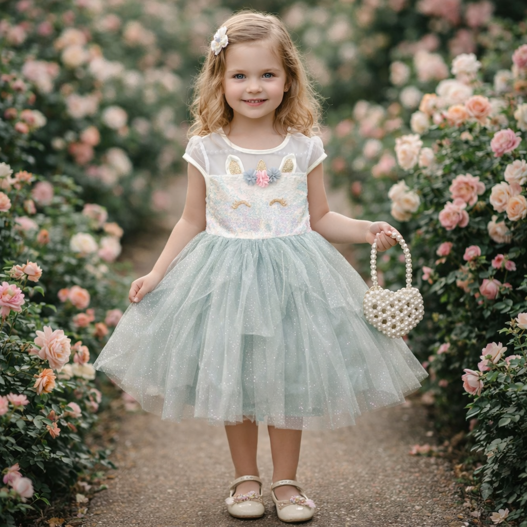 Girls’ Unicorn-Print Dress | 4–7Y