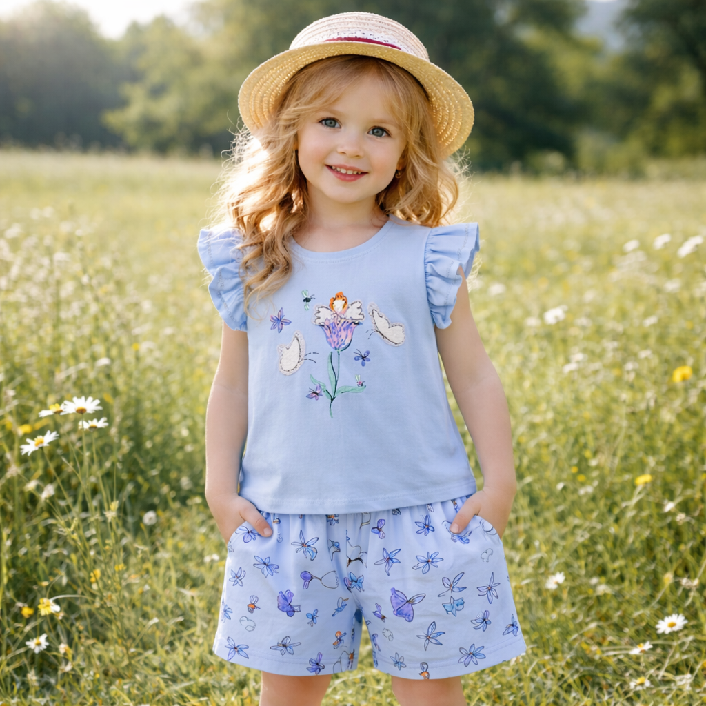 Girls’ Cotton Butterfly Summer Set / 3–10Y
